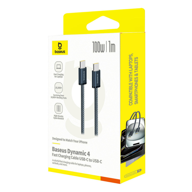 Cablu Date si Incarcare USB-C - USB-C Baseus Dynamic 4 Series, 100W, 1m, Negru P10381400121-00