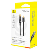 Cablu Date si Incarcare USB-C - USB-C Baseus Explorer, 100W, 1m, Negru P10319703111-00