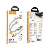 Cablu Date si Incarcare USB-C - Lightning / USB-C HOCO U139 2in1, 100W, 1.2m