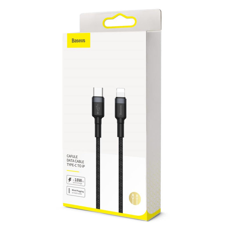 Cablu Date si Incarcare USB-C - Lightning Baseus Cafule, 18W, 1m, Rosu CATLKLF-91