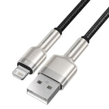 Cablu Date si Incarcare USB-A - Lightning Baseus Cafule Metal Series, 18W, 1m, Negru CALJK-A01