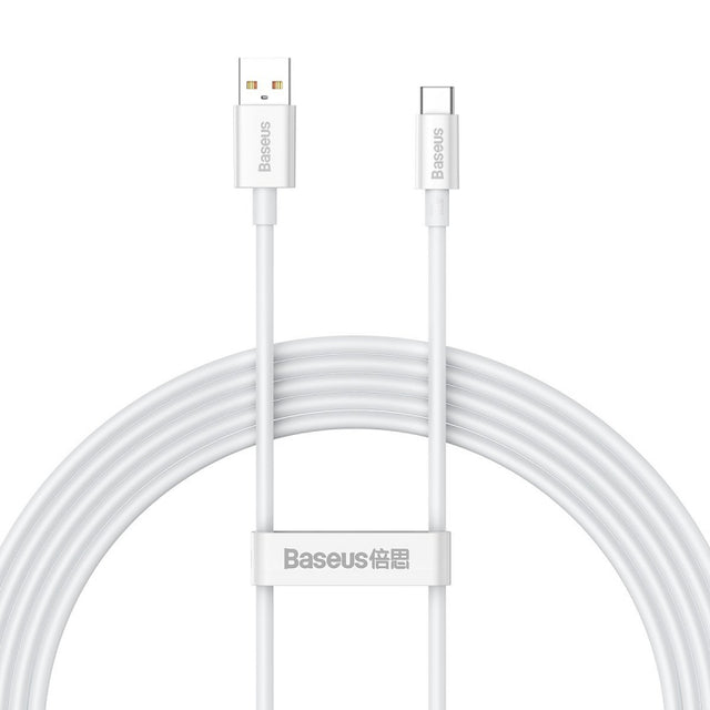 Cablu Date si Incarcare USB-A - USB-C Baseus Superior Series, 100W, 2m, Alb CAYS001402