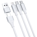 Cablu Incarcare USB-A / USB-C - Lightning / microUSB / USB-C 3MK Hyper, 12W, 1.5m