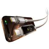 Cablu Date si Incarcare USB-C - USB-C Baseus Vipow Display, 100W, 2m, Gri P10381802851-01