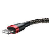 Cablu Date si Incarcare USB-A - Lightning Baseus Cafule, 15W, 2m, Rosu CALKLF-C19