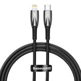 Cablu Date si Incarcare USB-C - Lightning Baseus Glimmer Series, 20W, 1m, Negru CADH000001