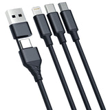 Cablu Incarcare USB-A / USB-C - Lightning / microUSB / USB-C 3MK Hyper, 12W, 1.5m