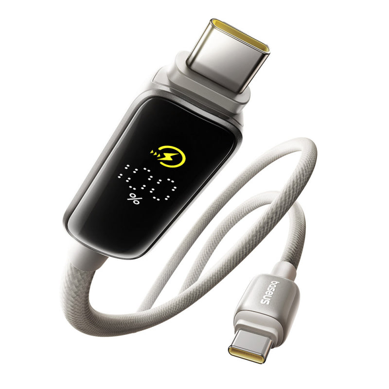 Cablu Date si Incarcare USB-C - USB-C Baseus Vipow Display, 100W, 2m, Gri P10381802851-01