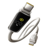 Cablu Date si Incarcare USB-C - USB-C Baseus Vipow Display, 100W, 2m, Gri P10381802851-01