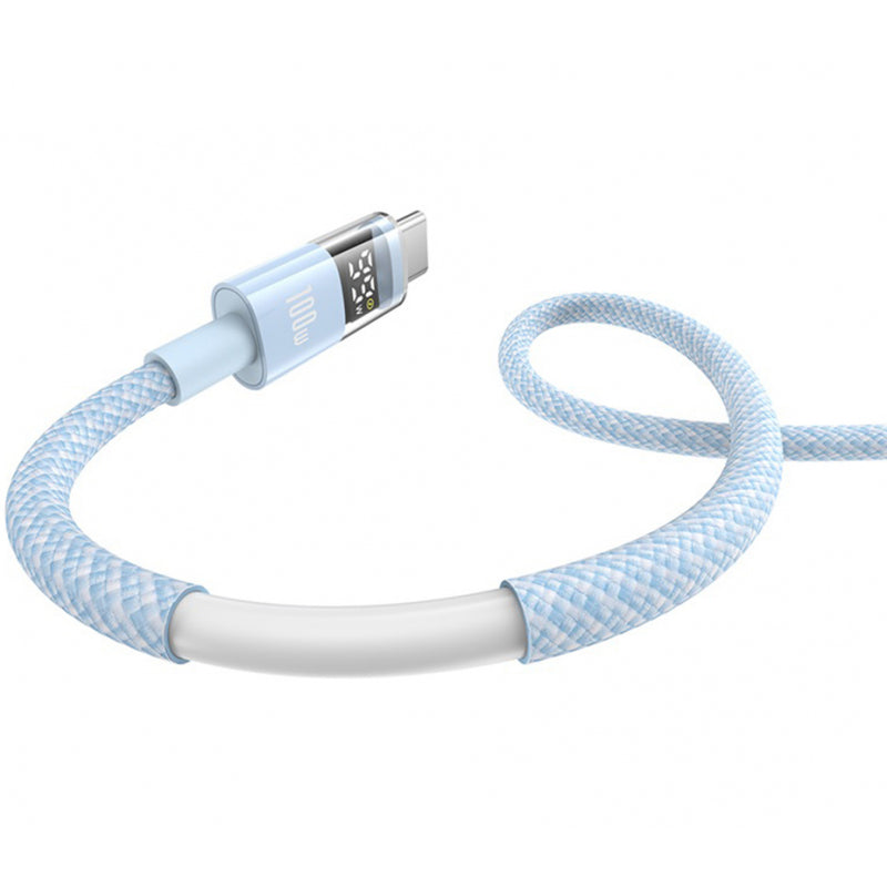 Cablu Date si Incarcare USB-A - USB-C Baseus Display 2, 100W, 1m, Albastru P10382701311-00