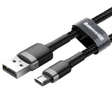 Cablu Date si Incarcare USB-A - microUSB Baseus Cafule, 18W, 1m, Gri CAMKLF-BG1