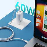 Cablu Date si Incarcare USB-C - USB-C BWOO X282, 60W, 1m