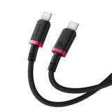 Cablu Date si Incarcare USB-C - USB-C Baseus Dura Series pentru MacBook, 100W, 2m, Negru - Rosu P10377803U01-03