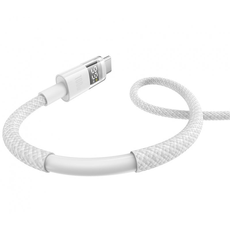 Cablu Date si Incarcare USB-A - USB-C Baseus Display 2, 100W, 2m, Alb P10382701211-01