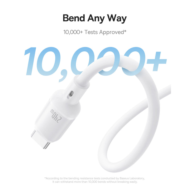 Cablu Date si Incarcare USB-C - USB-C Baseus PicoGo, 240W, 1m, Alb P10376800211-00