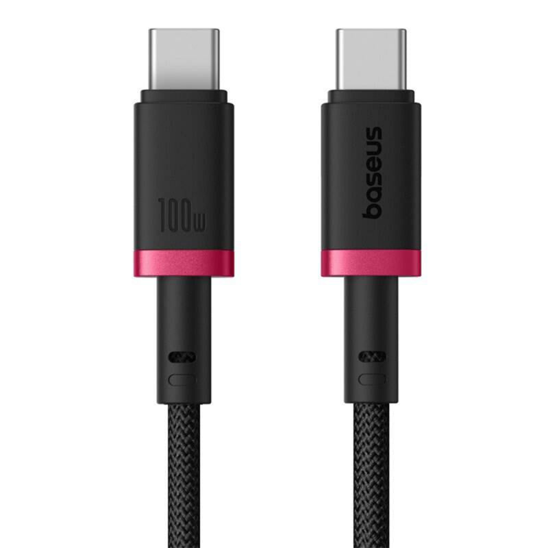 Cablu Date si Incarcare USB-C - USB-C Baseus Dura Series pentru MacBook, 100W, 2m, Negru - Rosu P10377803U01-03