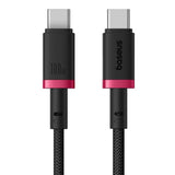 Cablu Date si Incarcare USB-C - USB-C Baseus Dura Series pentru MacBook, 100W, 2m, Negru - Rosu P10377803U01-03