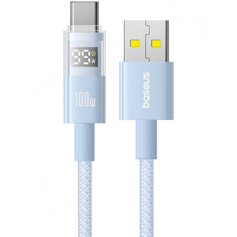 Cablu Date si Incarcare USB-A - USB-C Baseus Display 2, 100W, 1m, Albastru P10382701311-00