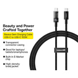 Cablu Date si Incarcare USB-C - USB-C Baseus Gem, 100W, 1m, Negru P10373000111-00