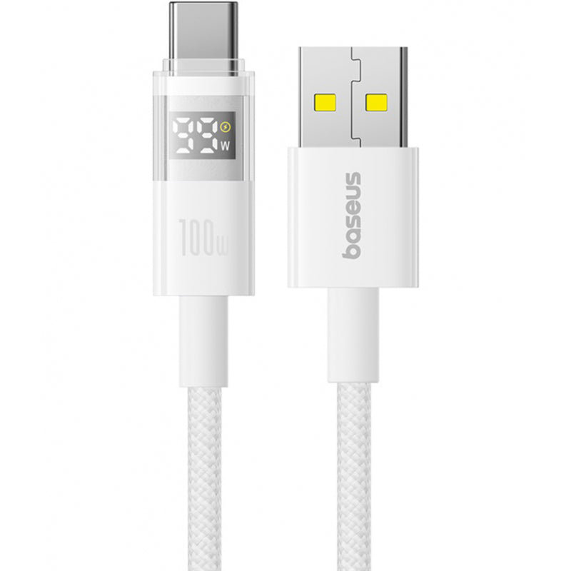Cablu Date si Incarcare USB-A - USB-C Baseus Display 2, 100W, 2m, Alb P10382701211-01