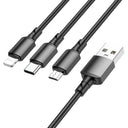Cablu Incarcare USB-A - Lightning / microUSB / USB-C Borofone BX72, 18W, 1m
