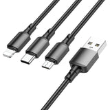 Cablu Incarcare USB-A - Lightning / microUSB / USB-C Borofone BX72, 18W, 1m