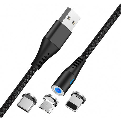 Cablu Incarcare USB-A - Lightning / microUSB / USB-C MaXlife MXUC-02 3in1, 18W, 1m