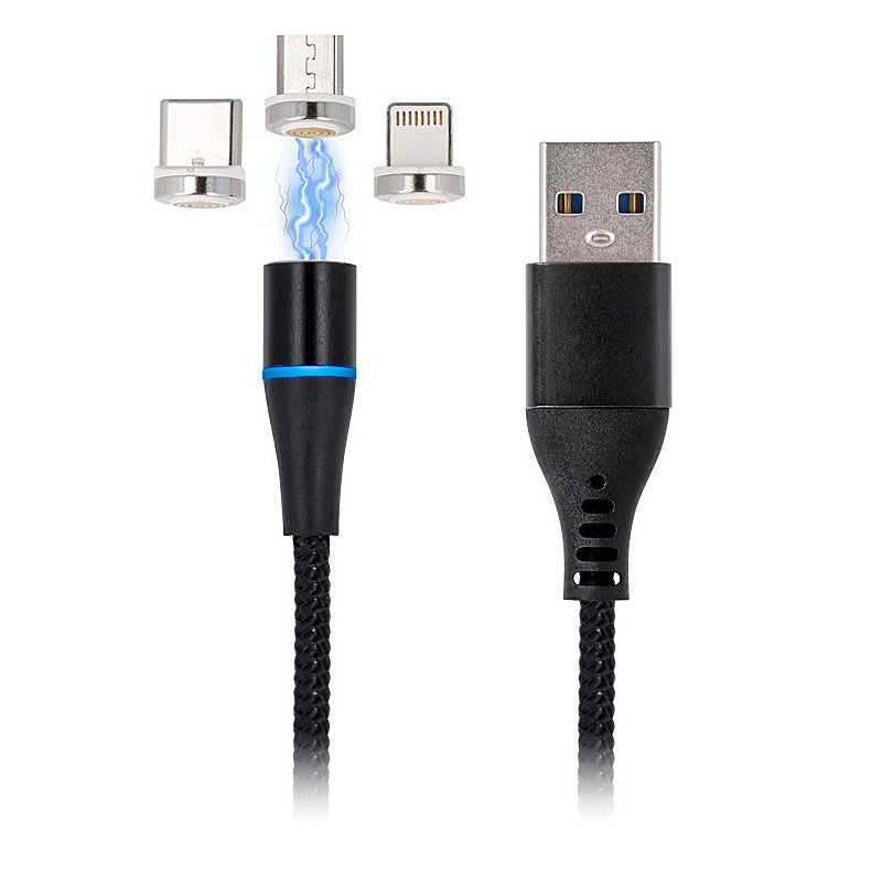 Cablu Incarcare USB-A - Lightning / microUSB / USB-C MaXlife MXUC-02 3in1, 18W, 1m