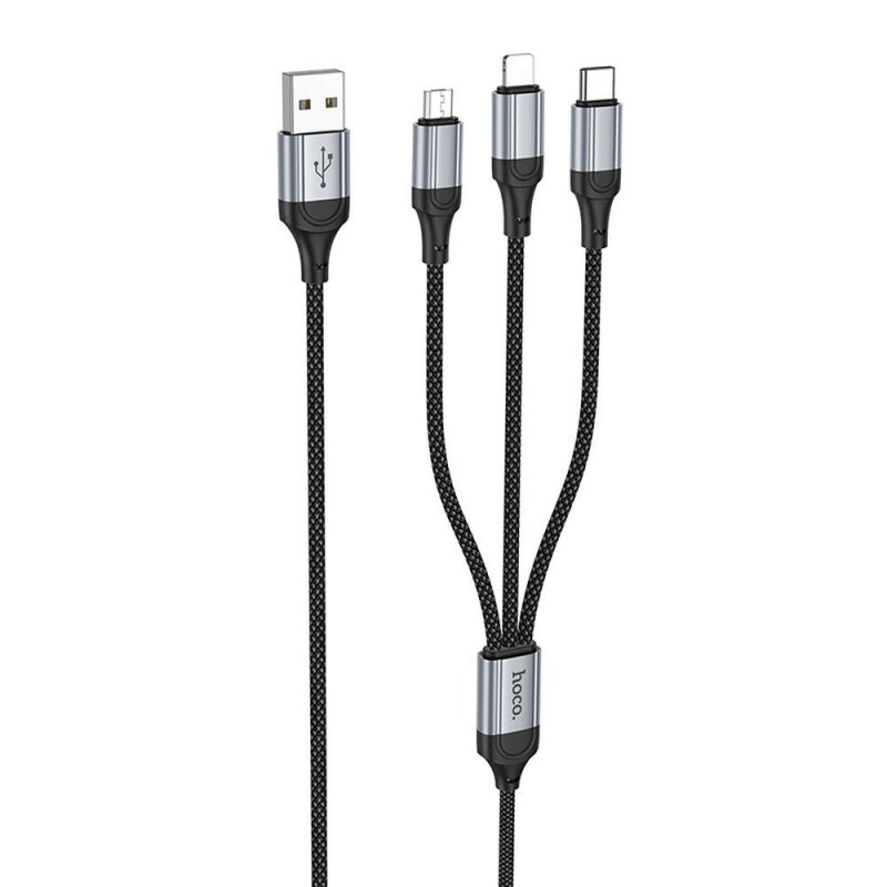 Cablu Incarcare USB-A - Lightning / microUSB / USB-C HOCO X102, 18W, 1m