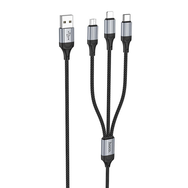 Cablu Incarcare USB-A - Lightning / microUSB / USB-C HOCO X102, 18W, 1m