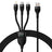 Cablu Incarcare USB-A - Lightning / microUSB / USB-C Baseus Flash Series II 3in1, 66W, 1.2m, Negru CASS040001