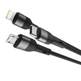 Cablu Incarcare USB-A / USB-C - Lightning / microUSB / USB-C XO Design NB254, 60W, 1.2m