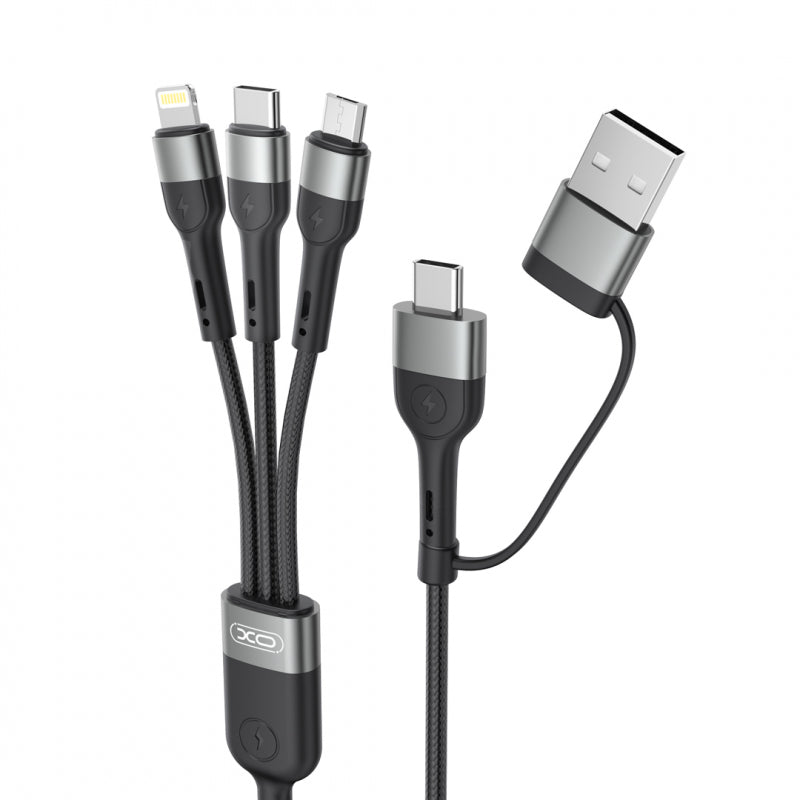 Cablu Incarcare USB-A / USB-C - Lightning / microUSB / USB-C XO Design NB254, 60W, 1.2m