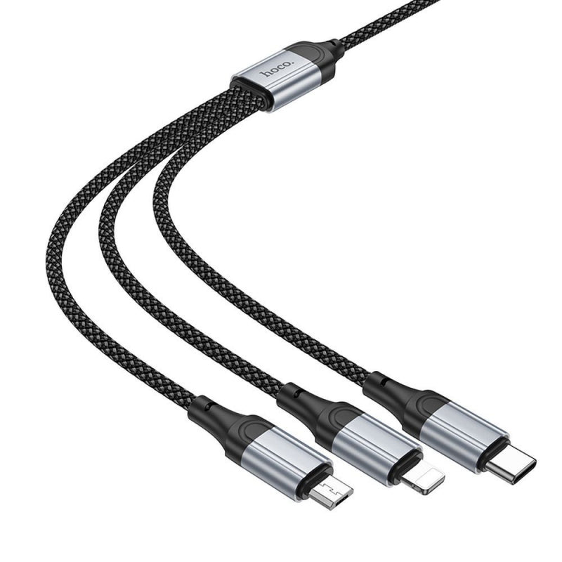 Cablu Incarcare USB-A - Lightning / microUSB / USB-C HOCO X102, 18W, 1m