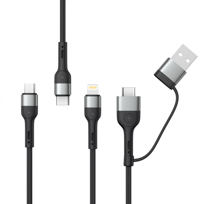 Cablu Incarcare USB-A / USB-C - Lightning / microUSB / USB-C XO Design NB254, 60W, 1.2m