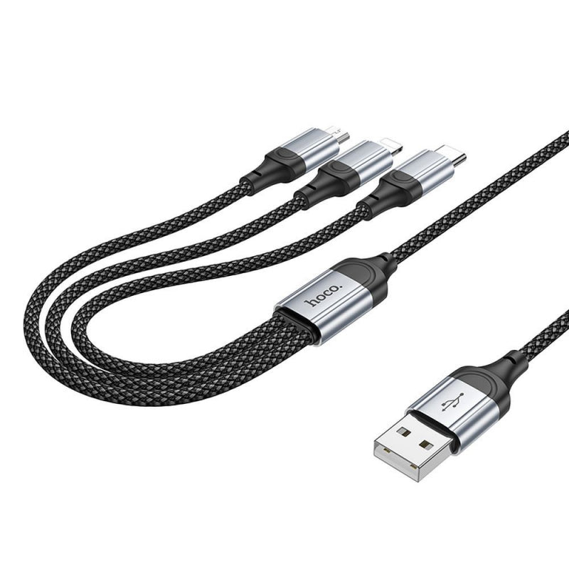Cablu Incarcare USB-A - Lightning / microUSB / USB-C HOCO X102, 18W, 1m