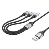 Cablu Incarcare USB-A - Lightning / microUSB / USB-C HOCO X102, 18W, 1m