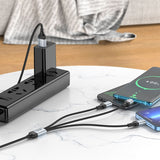 Cablu Incarcare USB-A - Lightning / microUSB / USB-C HOCO X102, 18W, 1m