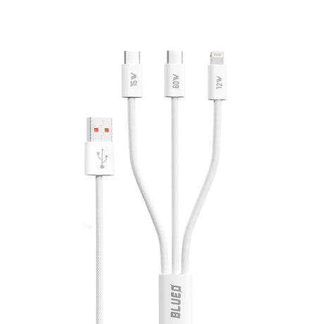 Cablu Incarcare USB-A - Lightning / 2 x USB-C Blueo, 18W, 1.2m