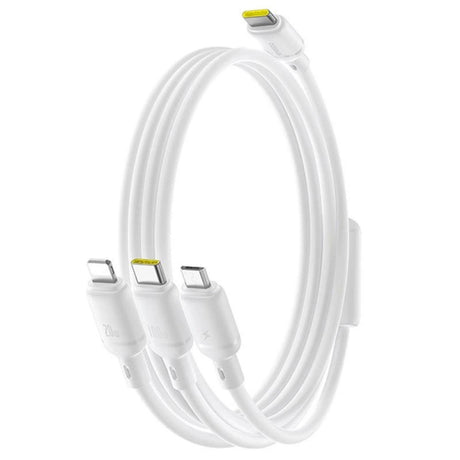 Cablu Incarcare USB-C - Lightning / microUSB / USB-C Baseus Silky 3in1, 100W, 1.5m, Alb P10377706213-00