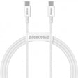 Cablu Date si Incarcare USB-C - USB-C Baseus Superior Series, 100W, 1m, Alb CATYS-B02