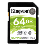 Card Memorie SDXC Kingston Canvas Select Plus 100R, 64Gb, Clasa 10 / UHS-1 U1 SDS2/64GB