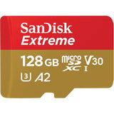 Card de memorie SanDisk Extreme microSDXC 128GB, pana la 190MB/s & 90MB/s Read/Write speeds + SD Adapter