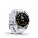 Ceas Sport / Smartwatch Garmin epix (Gen 2), 47mm, ediția Sapphire Titan, curea albă