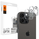 Folie de protectie Camera spate Spigen Optik pentru Apple iPhone 15 Pro Max / 15 Pro / 14 Pro Max, Sticla Securizata, Full Glu