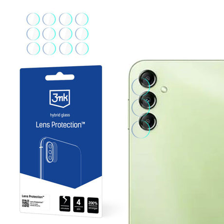 Folie de protectie Camera Spate 3MK Protection pentru Samsung Galaxy A14 A145 / A14 5G A146, Sticla Securizata, Set 4 bucati