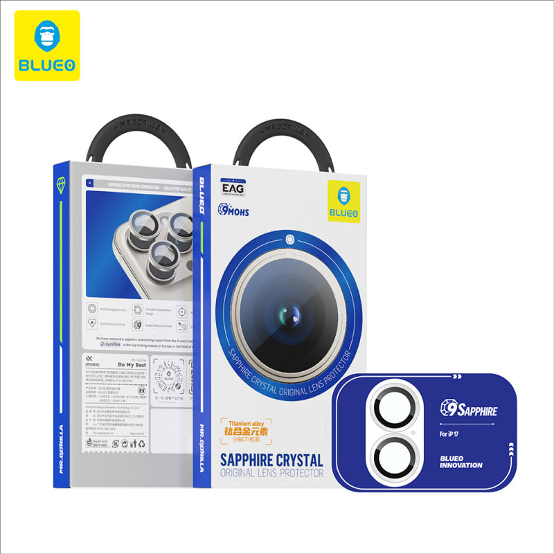 Folie de protectie Camera Spate Blueo Sapphire Crystal pentru Apple iPhone 17, Sticla Securiz