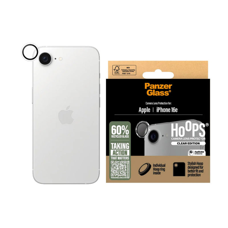 Folie de protectie Camera Spate PanzerGlass Hoops pentru Apple iPhone 16e, Sticla Securiz