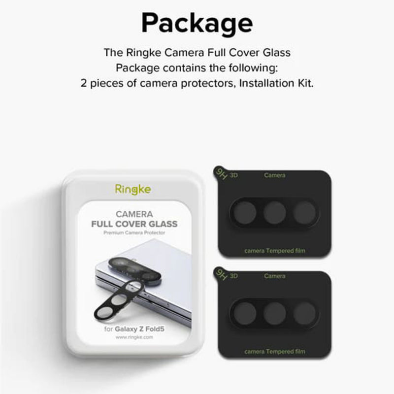 Folie de protectie Camera Spate Ringke pentru Samsung Galaxy Z Fold5 F946, Sticla securizata, Set 2 bucati