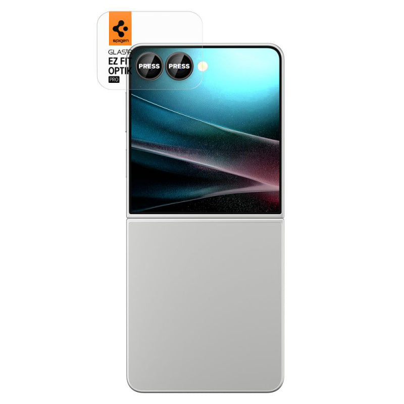 Folie de protectie Camera Spate Spigen GlastR EZ FIT Pro HD pentru Samsung Galaxy Z Flip7 F766, Sticla securizata, Set 2 bucati